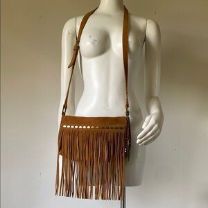 Lucky Brand Fringe Tan Shoulder Bag, only worn 1x- almost new